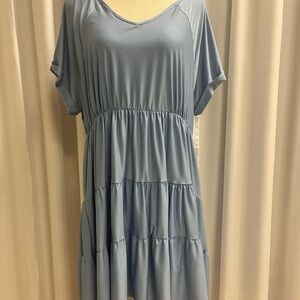 BEST PRICE ON POSHMARK!  Umgee Light Blue Tiered Dress